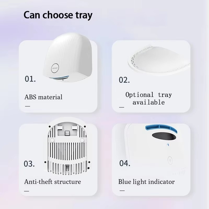 New Automatic Hand Dryer Hot Cold High Speed Wind Wall Induction Hand Dryers 1200W for Commercial Bathroom Toilet