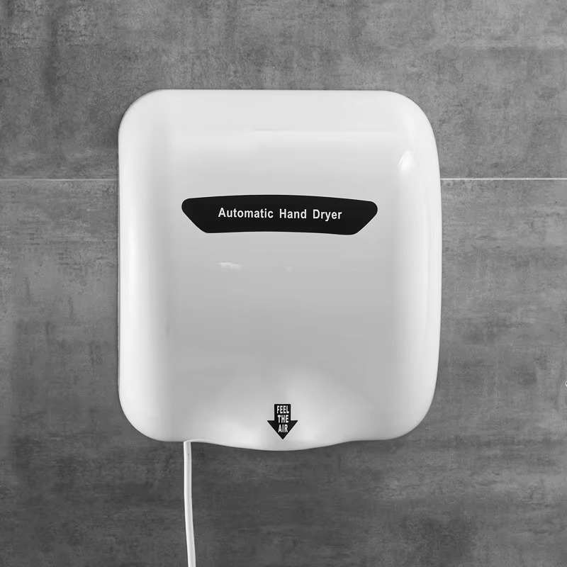 Automatic High Speed Hand Dryer with White Thermoset (BMC)Cover and 1.1 Noise Reduction Nozzle, 1300W, 220V/50HZ