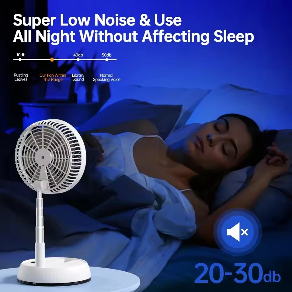 Portable Foldable Standing Fan 7200mAh high-capacity Remote control bedroom office outdoor camping USB charging fan
