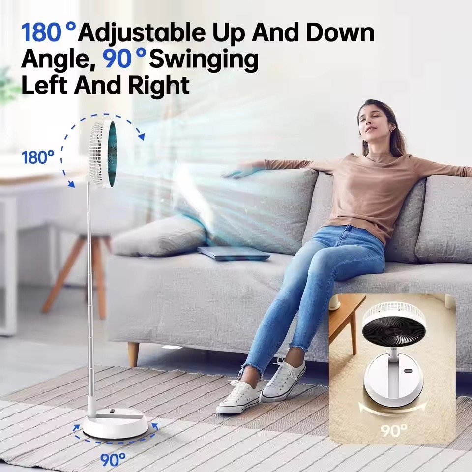 Portable Foldable Standing Fan 7200mAh high-capacity Remote control bedroom office outdoor camping USB charging fan