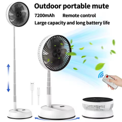 Portable Foldable Standing Fan 7200mAh high-capacity Remote control bedroom office outdoor camping USB charging fan