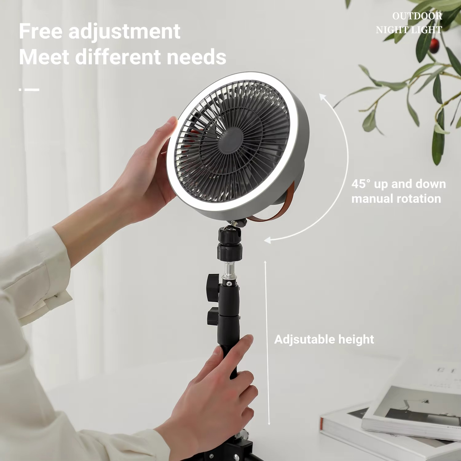 Home Appliance Electric Standing Floor Fan USB Rechargeable 10000mAh Battery Wireless Portable Tripod Camping Fan Ventilador