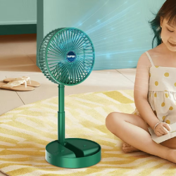Portable Folding Fan Mini Stand Fan Adjustable Height Mute Desktop Fan Air Circulation Fan Floor Fan 3 Speeds Adjustment