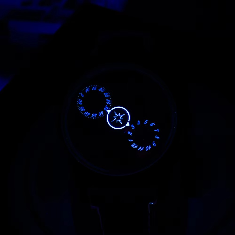 OBLVLO Brand Luxury Mens Mechanical Automatic Watch New Design Earth Dial Sapphire Luminous Blue Leather Watch for Men JM-EARTH