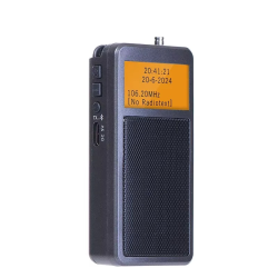 Mini Portable Bluetooth Radio Pocket DSP FM Stereo Radios Wireless Bluetooth Speaker with Alarm Clock Backlight Screen Rechargea