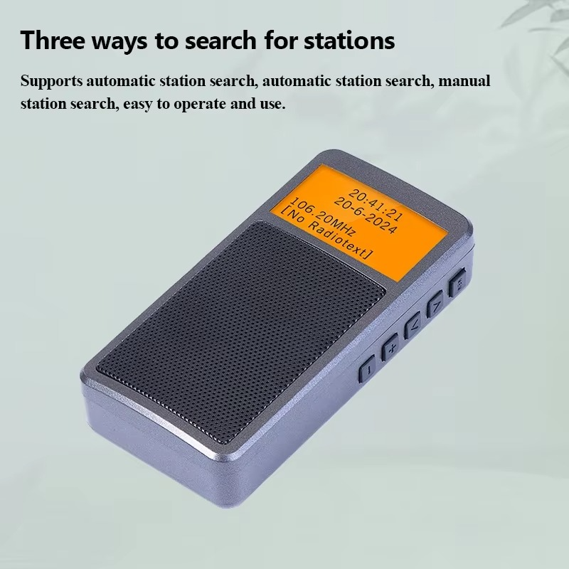 Mini Portable Bluetooth Radio Pocket DSP FM Stereo Radios Wireless Bluetooth Speaker with Alarm Clock Backlight Screen Rechargea