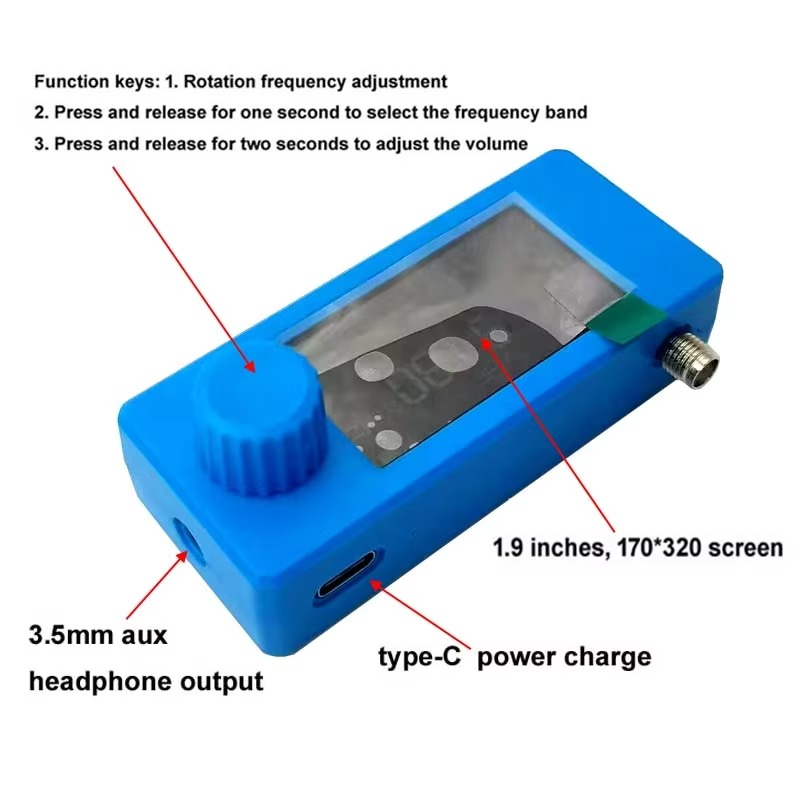 Blue Case Updated Version ATS-mini 0.5-108MHz SI4732 Radio Pocket SSB Radio All Band ESP32 Radio Receiver