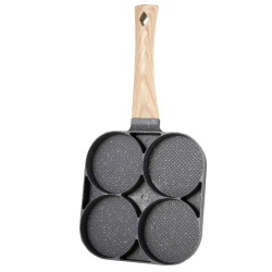 4 Hole Thickened Nonstick Egg Omelette Grilled Steak Cooking Pan Hamburger Bread Breakfast Maker Induction Cookware Omelet Pan