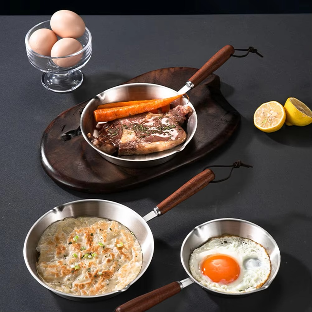 Maker Frying Pan Roasting Work on Oil Heating Stainless Steel Egg Pans Nonstick Griddle