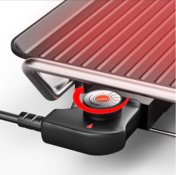 220V electric grill with nonstick flat plate for fast, smoke-free indoor grilling and frying. Compact, energy-efficient, and perfect for everyday kitchen use.