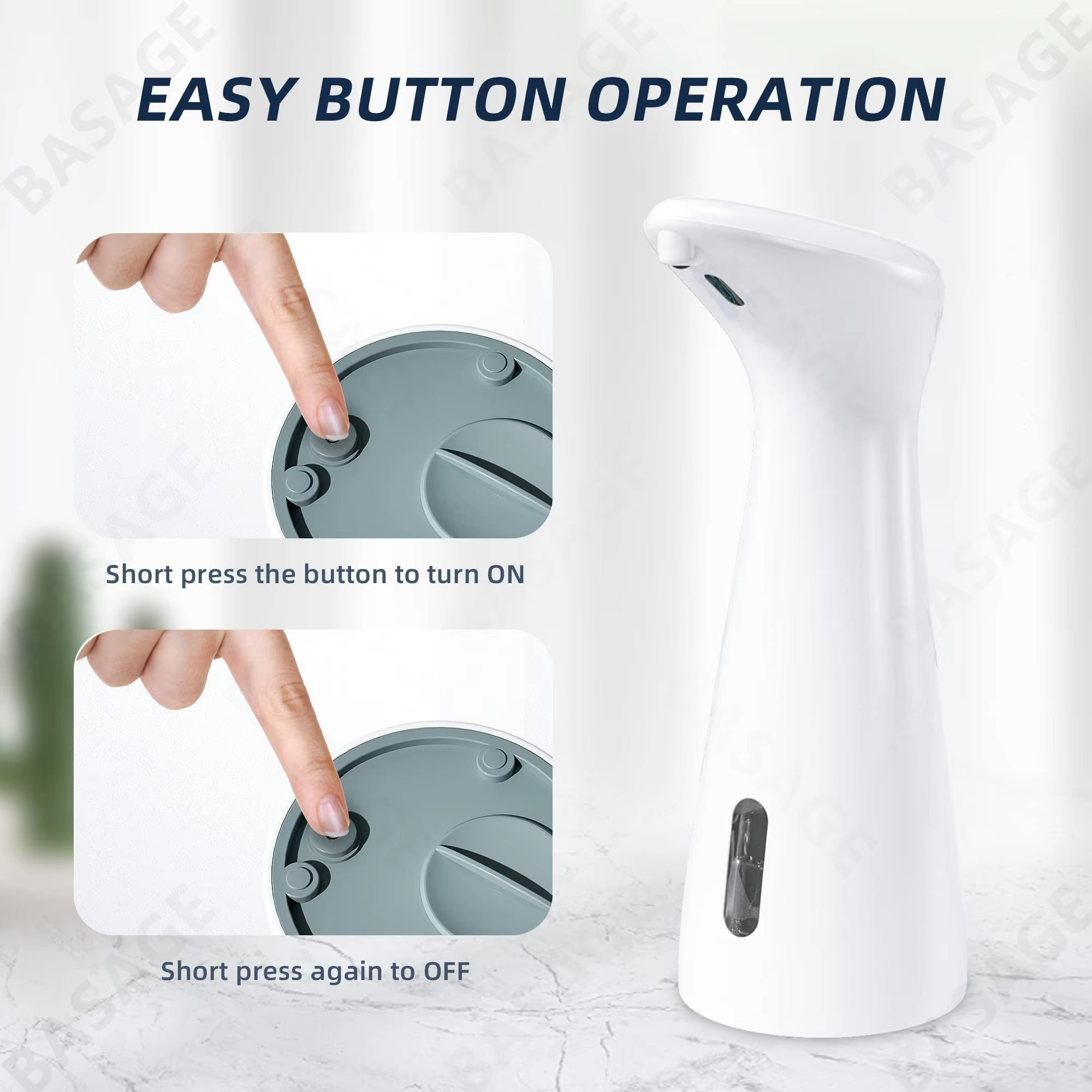 Automatic Sensor Soap Dispenser White High Quality Abs Waterproof Hand Soap Sensor Bathroom Smart Wash Handpiece(no battery