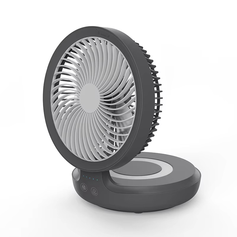 Portable Rechargeable Pedestal Cooling Light Folding Stand Desk Fan High Speed Electric Fan With Remote Control