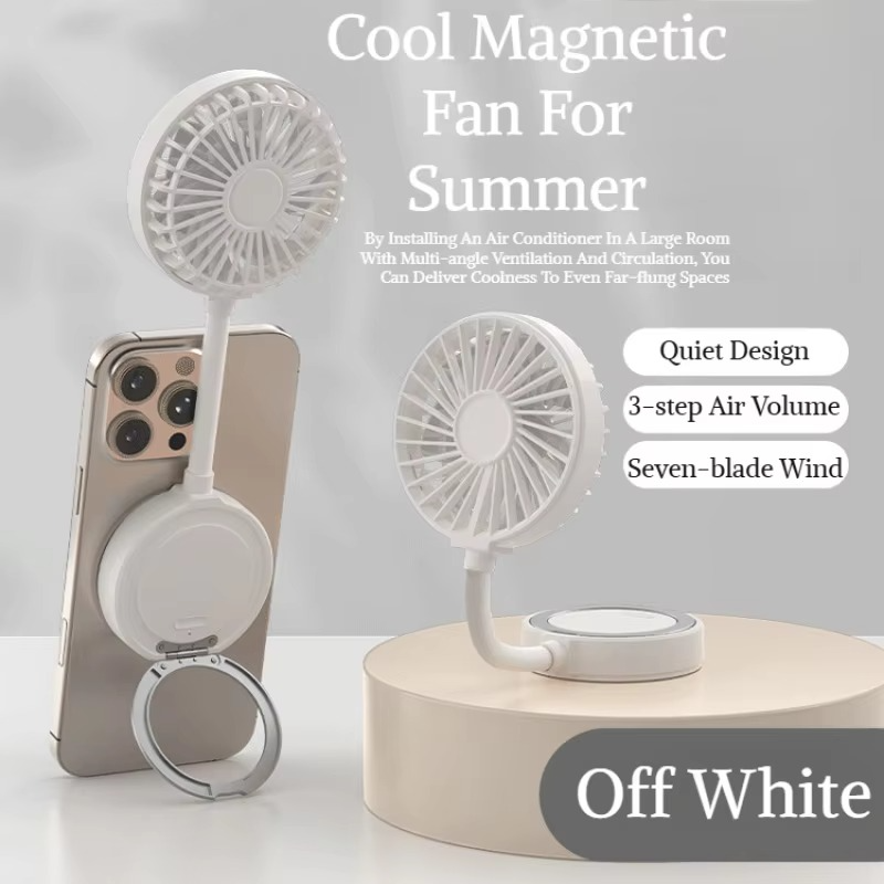 Handheld Stand Desktop Mini Fan Classroom USB Rechargeable Desktop Small Fan Folding Magnetic Small Fan Student Bedroom Game