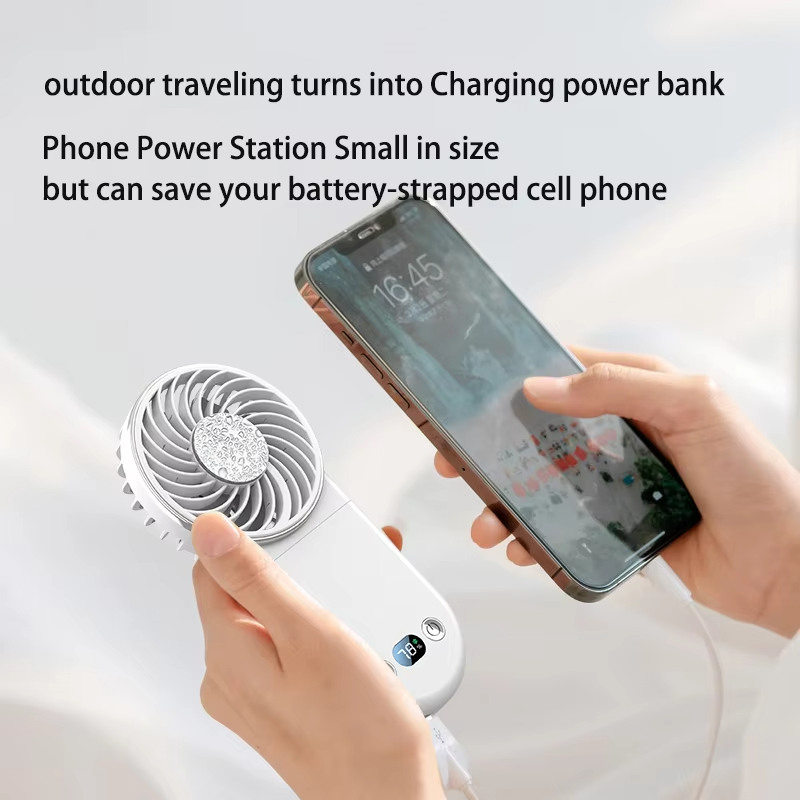 Foldable Silent TEC Cooling Fan Desktop Phone Stand Neck Fan Portable Office Desktop Portable Portable Long Lif Fan Usb Charging