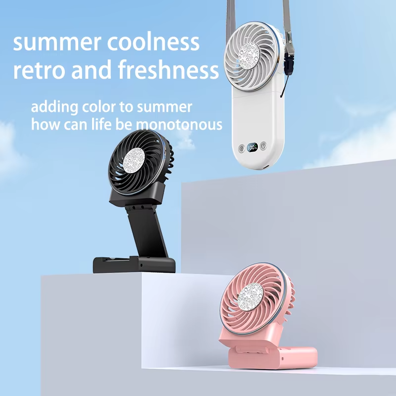 Foldable Silent TEC Cooling Fan Desktop Phone Stand Neck Fan Portable Office Desktop Portable Portable Long Lif Fan Usb Charging