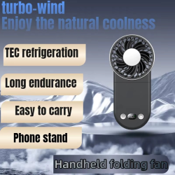 Foldable Silent TEC Cooling Fan Desktop Phone Stand Neck Fan Portable Office Desktop Portable Portable Long Lif Fan Usb Charging
