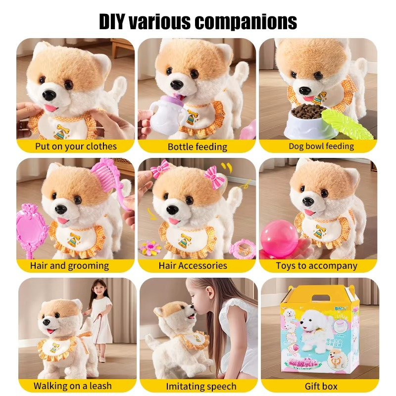 Interactive Robot Dog Toy for Kids Realistic Electronic Pets with Walking Lick Barking Music Best Gift for Boys Girls 3 Years