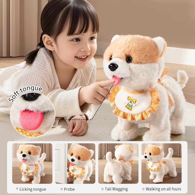 Interactive Robot Dog Toy for Kids Realistic Electronic Pets with Walking Lick Barking Music Best Gift for Boys Girls 3 Years