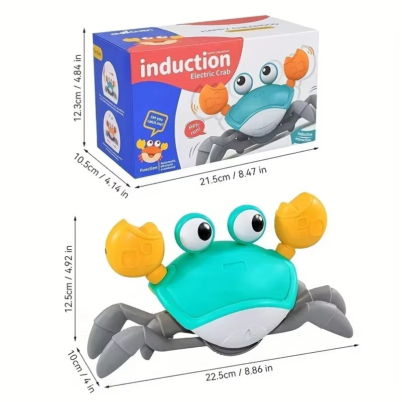 Interactive Toys Crawling Crab Toy for Kids,Induction Escape Crab Electric Pets Musical Toys Toddler Crawling Toys for Children
