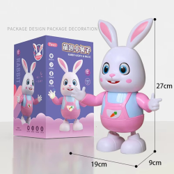 Robot Rabbit Dancing Sing Song Electronic Bunny Music Robotic Animal Beat Drum With LED Cute Electric Pet Toy Kids Birthday Gift
