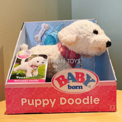 Baby Born Puppy Doodle Real Puppy Sounds Chews on The Bone Feed Your Puppy Water Electronic Pet Interactive Plush Pet Kids Toys