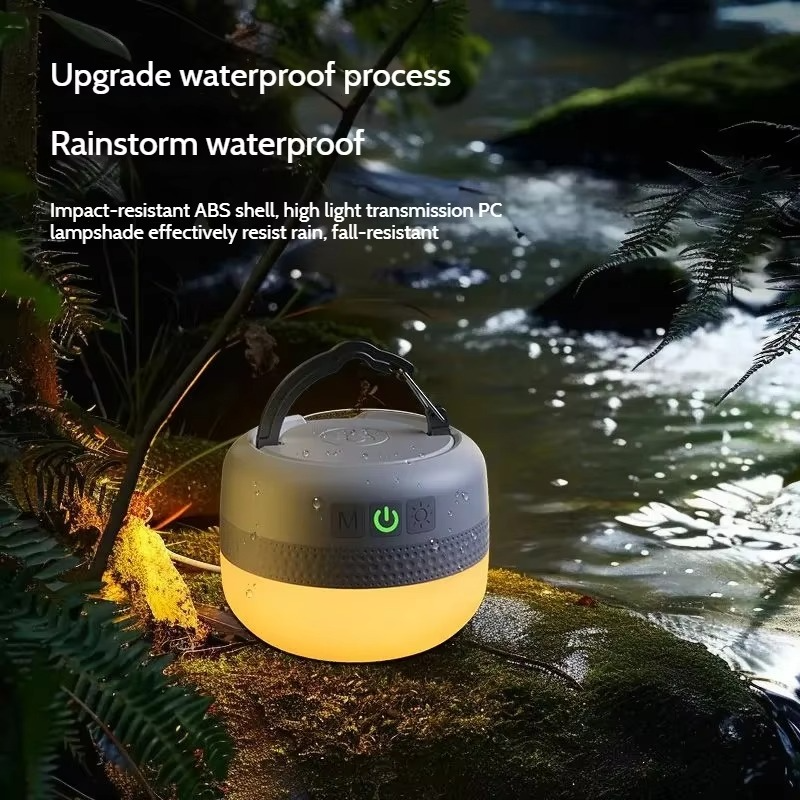 Warstar Outdoor Tent Camping Style Light New Product Rgb Atmosphere Light Shooting Fill Light with Magnet Large Capacity Lighting Fixtures Portable Emergency Light Repair Light