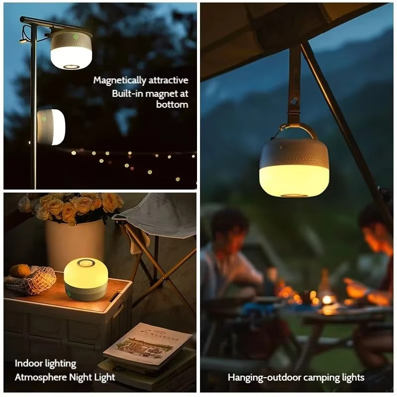 Warstar Outdoor Tent Camping Style Light New Product Rgb Atmosphere Light Shooting Fill Light with Magnet Large Capacity Lighting Fixtures Portable Emergency Light Repair Light