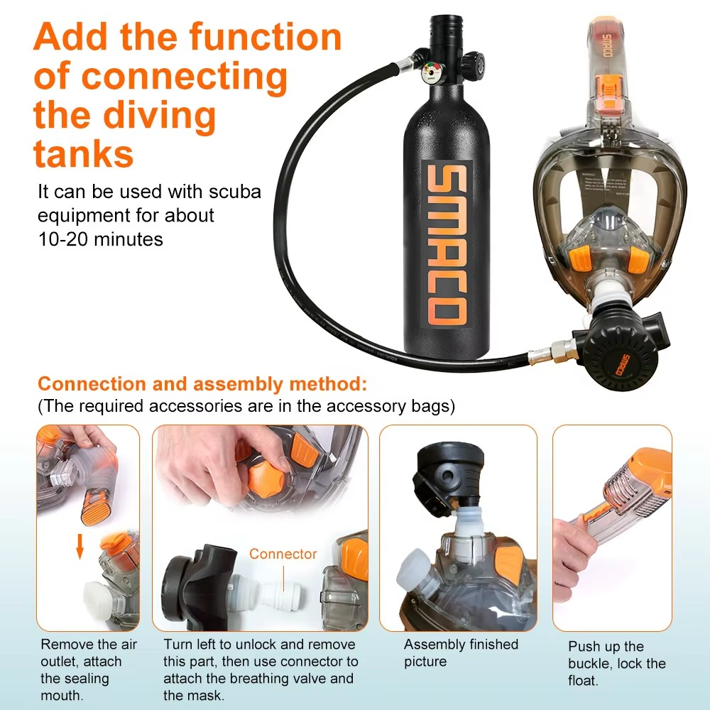 Scuba Tank Diving Oxygen Underwater Breathing Mini Scuba Tank Kit Diving Cylinder Underwater Entertainment/Work