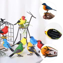 Plastic Voice Activated Singing Bird Toy Electronic Plaything Bird Figurine Decor Stimulation Electric Bird Toys Funny