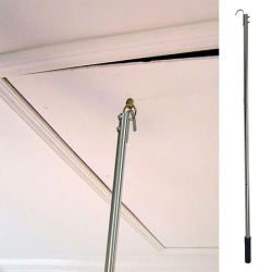 Attic Stairs Pull Down Kit Telescopic Ladder Tool with Storage Hooks Loft Extension Pole Home Improvement Attic Access Solutions