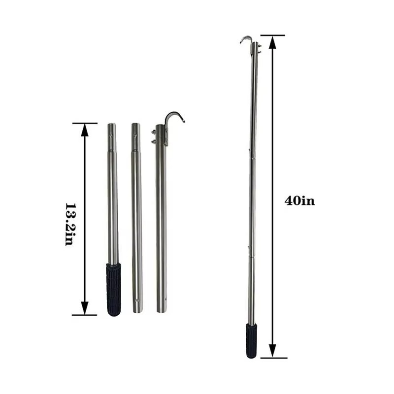 Attic Stairs Pull Down Kit Telescopic Ladder Tool with Storage Hooks Loft Extension Pole Home Improvement Attic Access Solutions