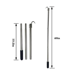 Attic Stairs Pull Down Kit Telescopic Ladder Tool with Storage Hooks Loft Extension Pole Home Improvement Attic Access Solutions