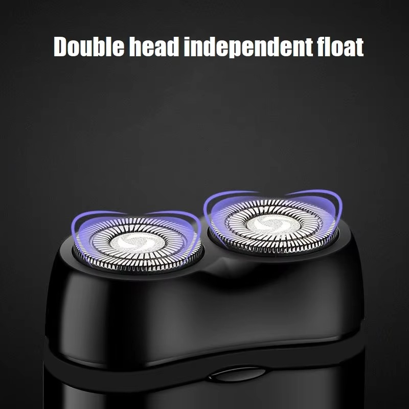 Men's Double Floating Head Electric Shaver USB Rechargeable Dry Wet Beard Shaving Machine Body Face Hair Removal Trimmer Razor