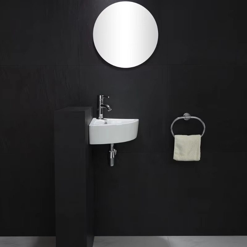 Triangle Basin Small Unit Bathroom Sink Balcony Corner Mini Sink Wall Hanging Corner Basin Wall Hanging Type Wash Basin Bathroom