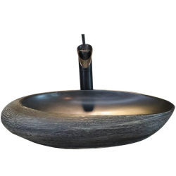 Artistic washbasin; oval wash basin; single basin for home use; bathroom wash basin; vintage ceramic wash basin.