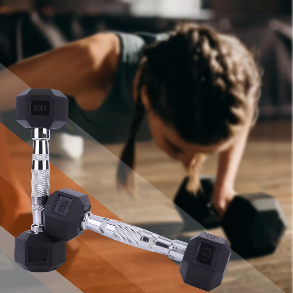 Hex Dumbbell Set Non-slip Handle Fitness Dumbbell Ergonomic Rubber Coated Dumbbell Exercise Dumbbell for Strength Training