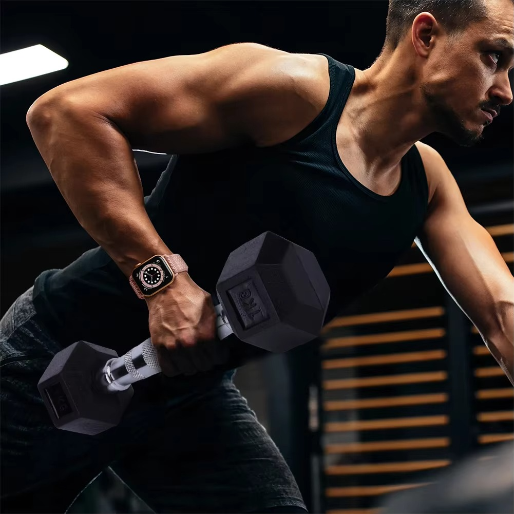 Hex Dumbbell Set Non-slip Handle Fitness Dumbbell Ergonomic Rubber Coated Dumbbell Exercise Dumbbell for Strength Training