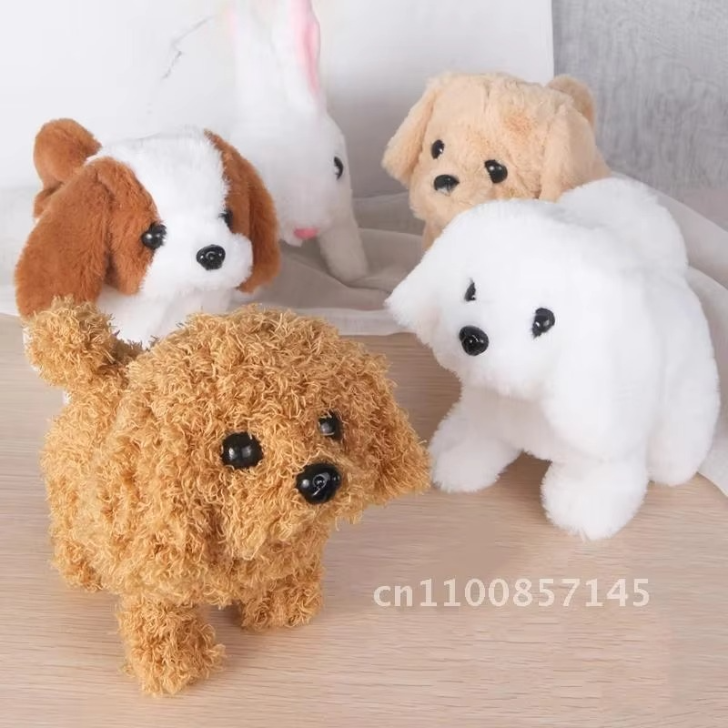18cm Smart Simulation Electric Pet Multi-function Will Wag Tail/Walk Will Call Fun Interactive Robot Dog Kids Plush Toy Gift