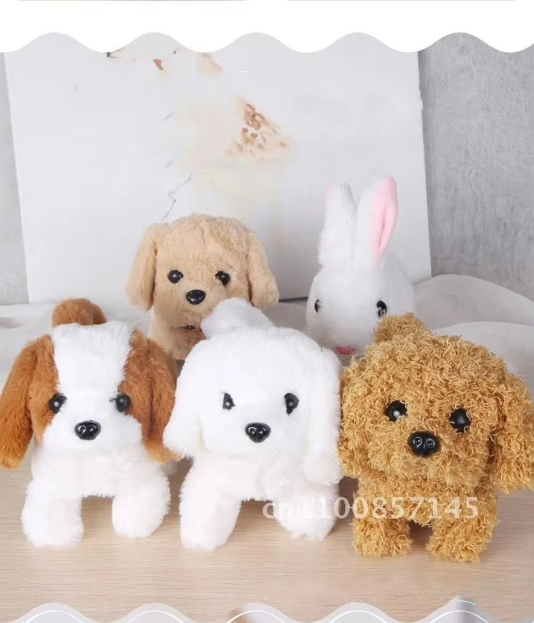 18cm Smart Simulation Electric Pet Multi-function Will Wag Tail/Walk Will Call Fun Interactive Robot Dog Kids Plush Toy Gift