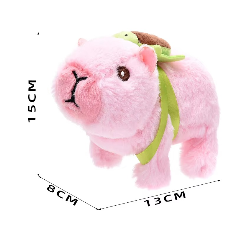 New Simulation Electric Plush Cute Capybara Doll Toys Walking Barking Electronic Pet Capybara Baby Interactive Toddler Toys