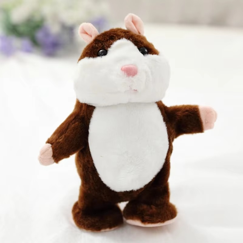 Kawai18cm New Talking Hamster Mouse Pet Plush Toy Hot Cute Speak Communication Sound Record Educational for Children Gifts