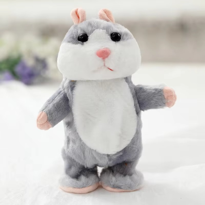 Kawai18cm New Talking Hamster Mouse Pet Plush Toy Hot Cute Speak Communication Sound Record Educational for Children Gifts