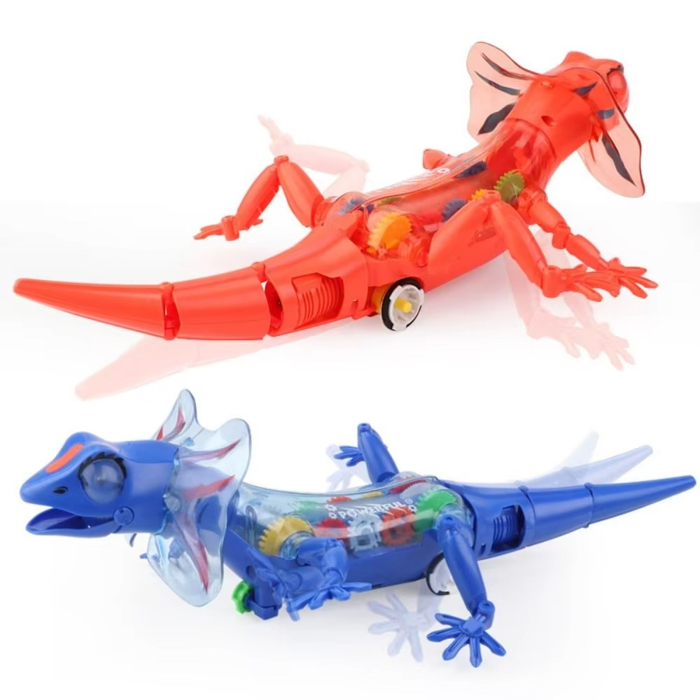Robotic Model Electronic Pets Lizard Sounds Lights Transparent Lizard Walking Electronic Lizard Anime