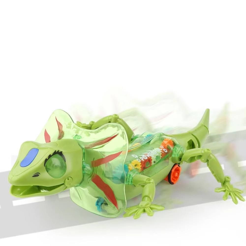 Robotic Model Electronic Pets Lizard Sounds Lights Transparent Lizard Walking Electronic Lizard Anime