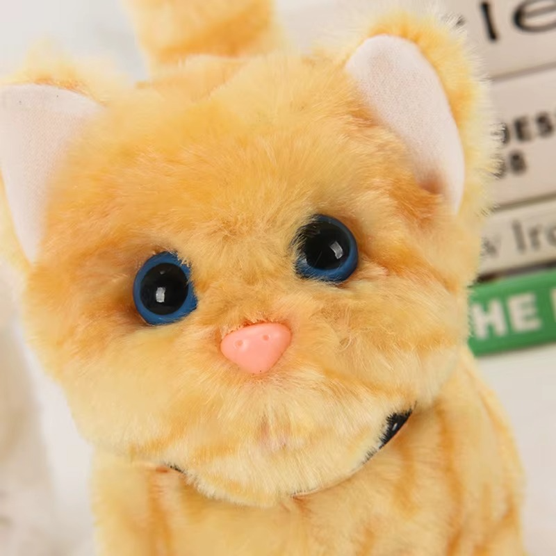 Electronic for Cat Toy Plush Robot for Cat Pet Walking Running Animal Shake Tail Cute Electric Toys For Children Birthda