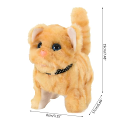 Electronic for Cat Toy Plush Robot for Cat Pet Walking Running Animal Shake Tail Cute Electric Toys For Children Birthda
