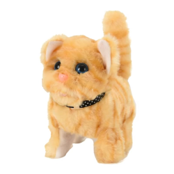 Electronic for Cat Toy Plush Robot for Cat Pet Walking Running Animal Shake Tail Cute Electric Toys For Children Birthda