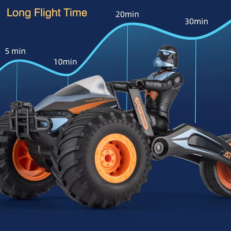 RC Motorcycle Transformation Remote Control Racing Motor Tricycle High Speed Electronic With LED Music Stunt Motorbike Boys Toy