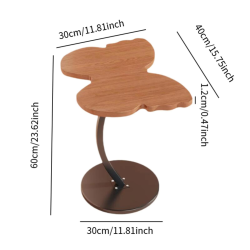 C Shaped End Table Butterfly Side Table Small Furniture Home Decoration with Stable Base for Bedroom Dorm Sofa