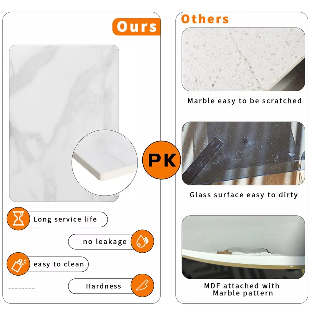 Minimalism Marble Stone Side Table White Top Black Frame End Side Coffee Tables Modern Furniture